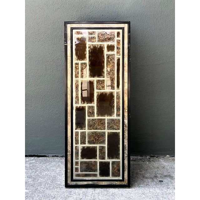 Vintage Eglomise Geometric Glass Pedestal For Sale In West Palm - Image 6 of 17
