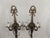 Gold Vintage Ornate Gold-Tone Two-Light Wall Sconces With Shades - Pair For Sale - Image 8 of 18