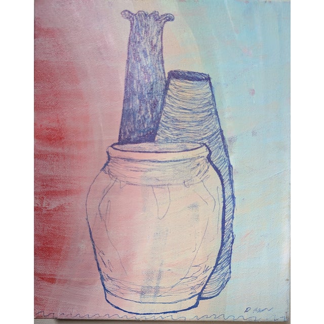 Vessels Study No. 1– Abstract Linear Composition on Canvas For Sale - Image 4 of 4