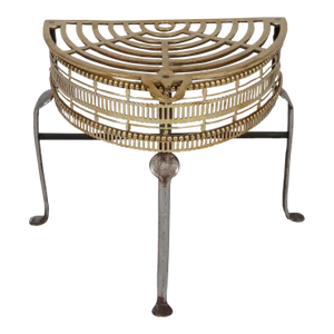 Antique Brass and Iron Half-Round Trivet