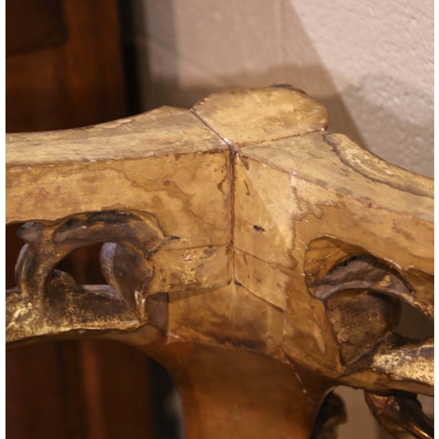 Early 19th Century French Louis XV Rococo Giltwood Console With Rouge Marble Top For Sale - Image 17 of 18
