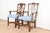 English Drexel Heritage Georgian Carved Mahogany Armchairs or Dining Captain Chairs, Pair For Sale - Image 3 of 12