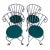 1960s Vintage Painted Wrought Iron Garden Chairs, Set of 4 For Sale