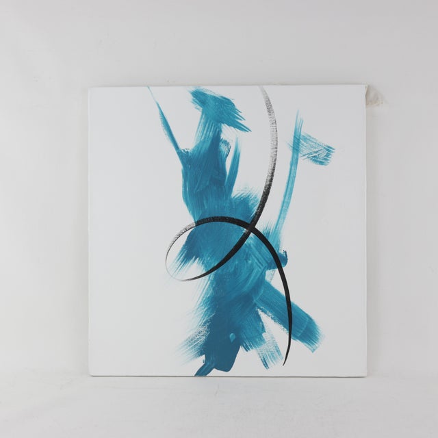 "Abstract Fluidity" Contemporary Abstract Mixed-Media Painting For Sale - Image 9 of 9