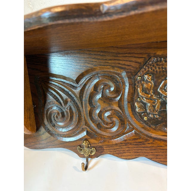 Mid 20th Century Vintage Three Hook Wooden Pot Coat Rack For Sale - Image 5 of 8