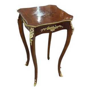 French Louis XV Copper Side Table With Gold Details For Sale