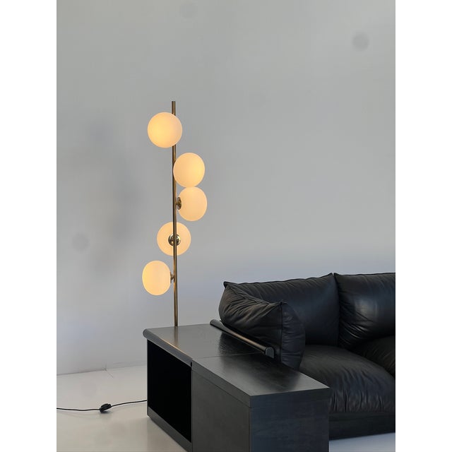 1980s Multi-Light Floor Lamp with Marble Base, 1980s For Sale - Image 5 of 9