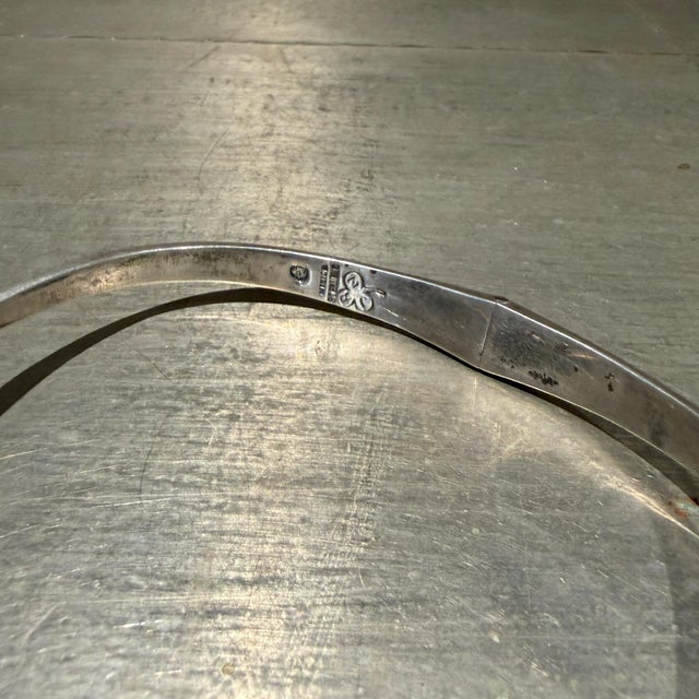 Vintage Mexican Modernist Sterling Silver Collar Necklace For Sale - Image 11 of 14