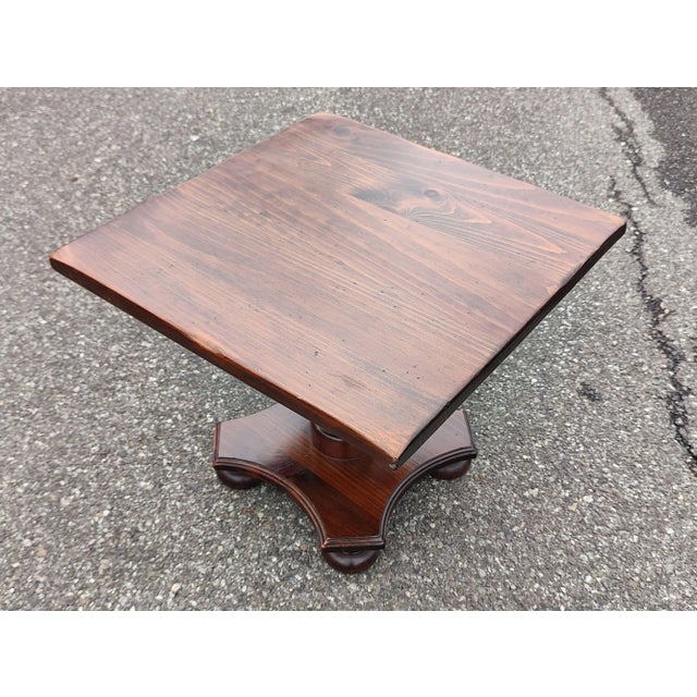 1960s Ethan Allen Pine Square Pedestal Side Table For Sale In Washington DC - Image 6 of 8