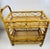 1960s Vintage Bamboo and Cane Two-Tier Bar Cart With Brass Casters For Sale - Image 5 of 13