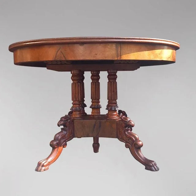 Oval Mahogany Pedestal Table, 1890s For Sale - Image 4 of 4