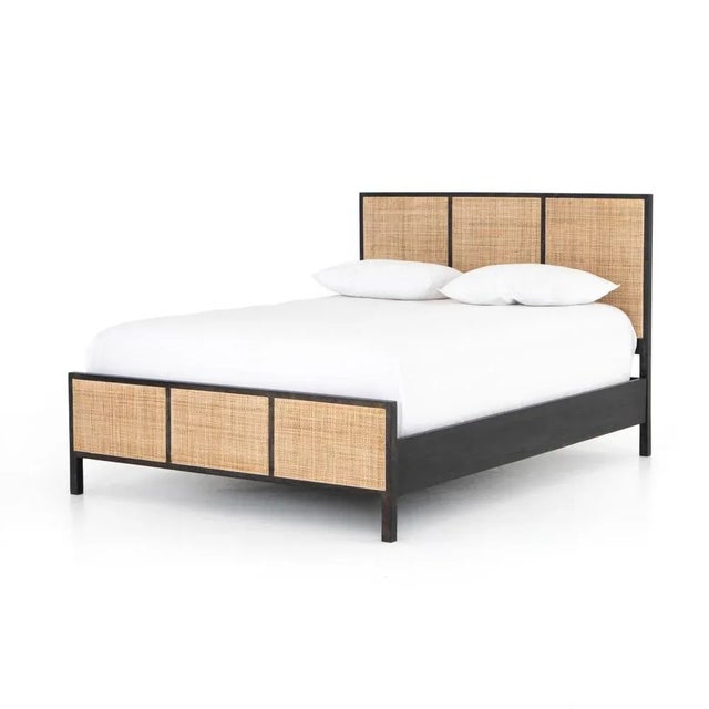 Four Hands Sydney Black Wood and Natural Cane King Bed For Sale - Image 13 of 13