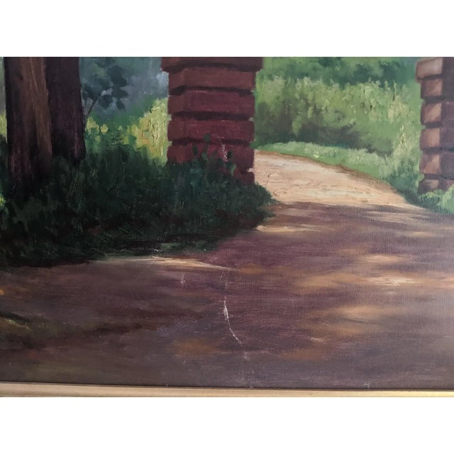 Early 20th Century Early 20th Century Original Landscape Oil Painting on Canvas in an Ornate Frame For Sale - Image 5 of 8