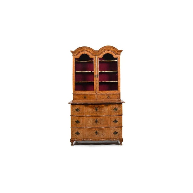Antique Walnut Vitrine Cabinet For Sale - Image 13 of 13