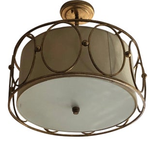Uttermost Ovala Drum Pendant Antiqued Gold Leaf For Sale