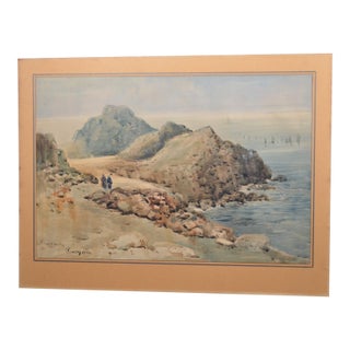 G. Masson a Charming Belle Époque View of Brittany’s Legendary Pointe Du Raz, Captured in 1900 For Sale