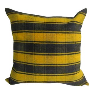 Black & Yellow Turkish Kilim Pillow For Sale