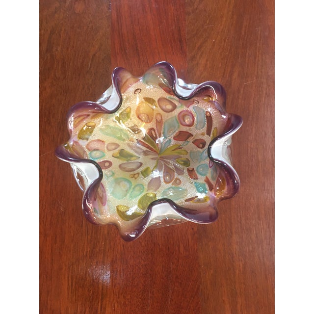 Murano Attributed Italy Hand Blown Art Glass Bowl For Sale In Providence - Image 6 of 6