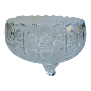 Czechoslovakian Cut Crystal Center Bowl Circa 80s