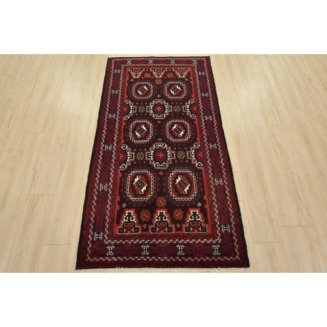 Cabin Baloch Rug 3’5” X 6’5” Brown Wool Vintage Tribal Hand-Knotted Oriental Carpet For Sale - Image 3 of 12
