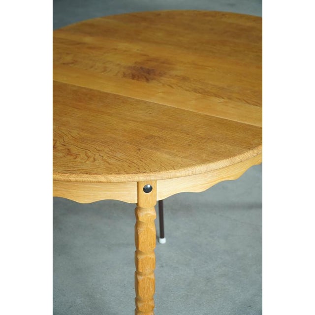 Mid-Century Danish Round Dining Table in Oak with Three Extensions, 1960s For Sale - Image 13 of 18