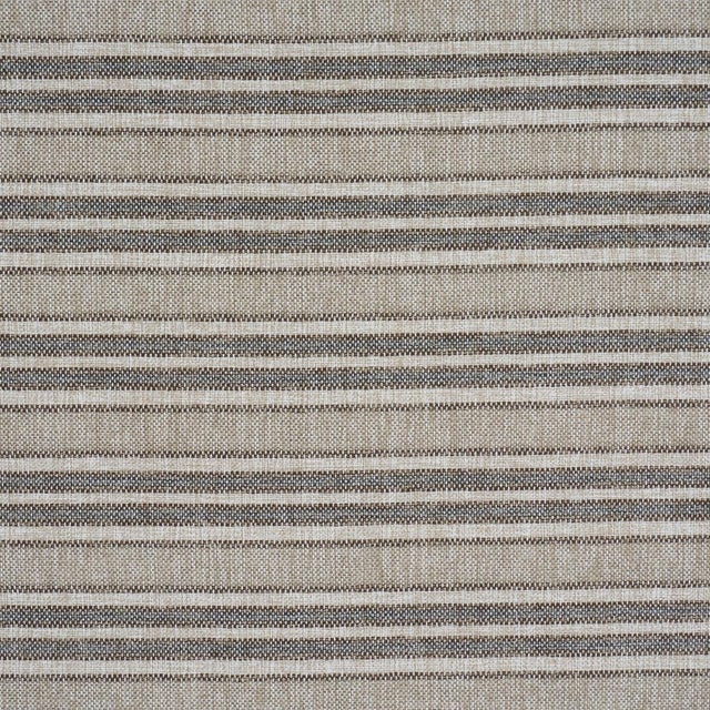 Sample - Schumacher Even Keel Outdoor Stripe Fabric In Greige For Sale