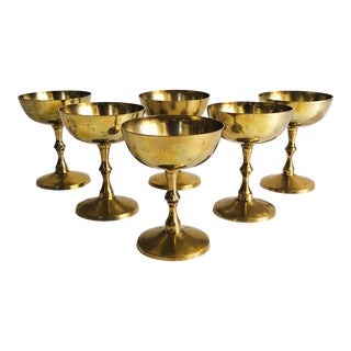 Vintage Brass Coupes - Set of 6 For Sale