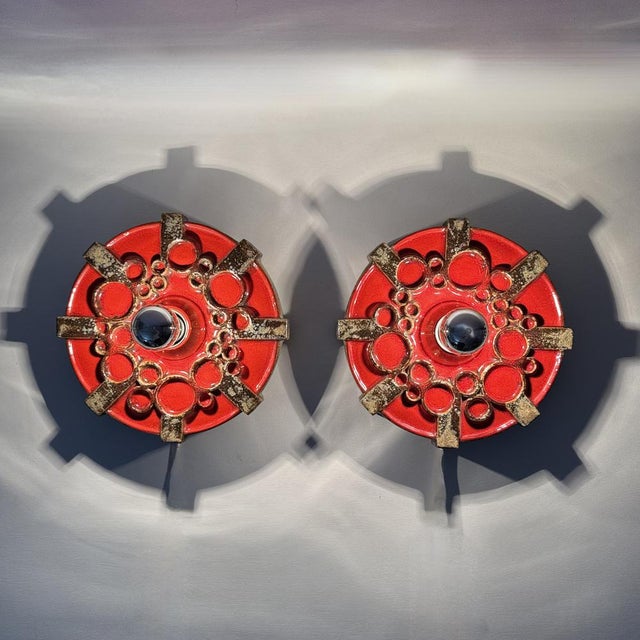 Ceramic Wall Sconces from Hustadt Leuchten, 1970s, Set of 2 For Sale - Image 9 of 18