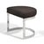 Mid-Century Modern Upholstered Stool with Chrome Base For Sale - Image 3 of 8