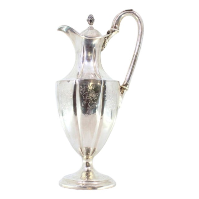 Silver Wine Jug with Engraved Wine Motifs For Sale