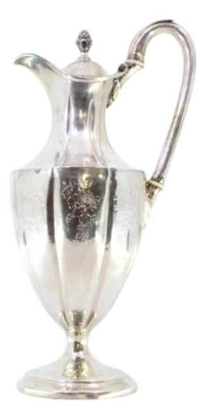 Silver Wine Jug with Engraved Wine Motifs