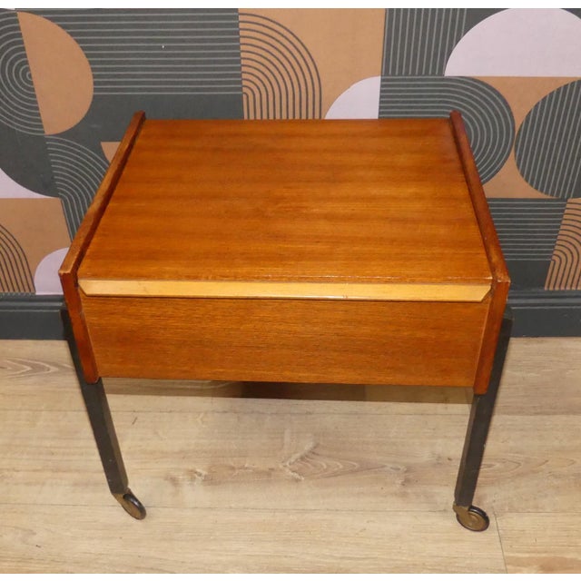 Vintage Sewing Table in Teak, 1960s For Sale - Image 9 of 12