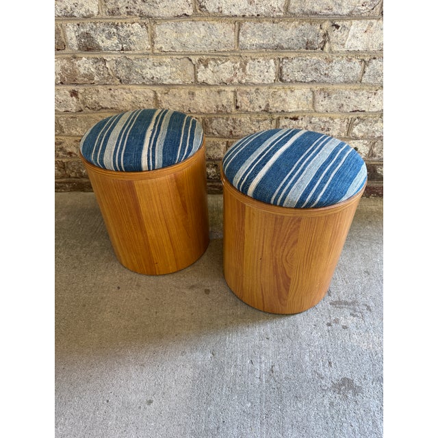 1960s Pair of Vintage Wooden Storage Stools For Sale - Image 5 of 18