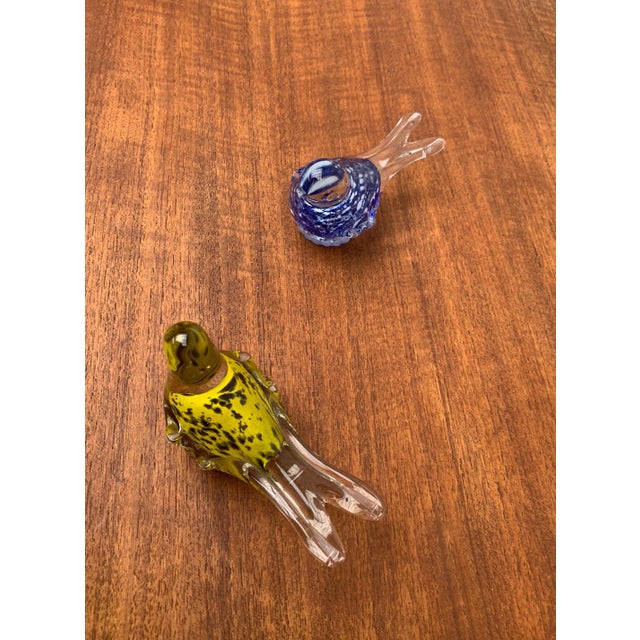 Vintage Glass Bird Sculptures, Set of 2 For Sale - Image 6 of 18