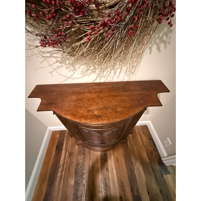 Habersham Plaza Collection 1 Door Painted Demilune Cabinet For Sale - Image 9 of 12