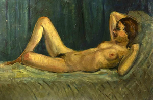 Antonio Feltrinelli, Nude, 1930s, Oil on Canvas, Framed