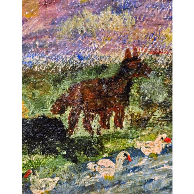 David Burliuk (1882-1967) Farm Scene at Twilight -Oil Painting For Sale In Los Angeles - Image 6 of 11