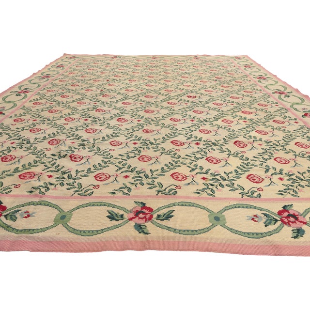 English Vintage Chinese Needlepoint Rug, 09'11 X 13'09 For Sale - Image 3 of 10