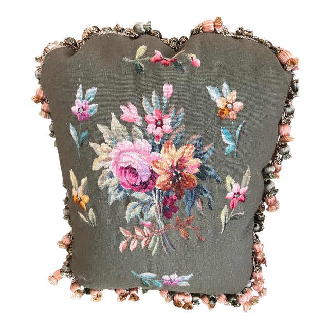 A Sublime Pillow With Aubusson Tapestry For Sale