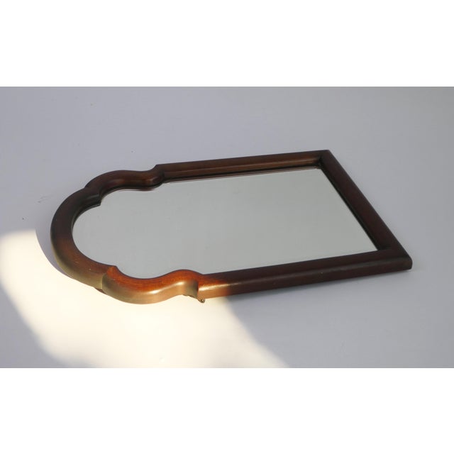 Small Dutch Wooden Scallop Framed Wall Mirror with Beveled Glass, 1980s For Sale - Image 6 of 11