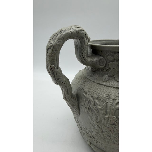 A Very Fine Antique English Victorian Grey Salt Glazed Stoneware Jug, by Mintons, Circa 1850's Made by Mintons of Stoke on...