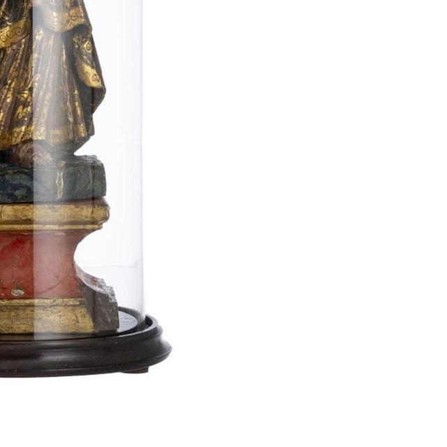 Religious Artist, Saint Anthony with Child Jesus, 18th Century, Wood with Glass & Silver Details For Sale - Image 5 of 6
