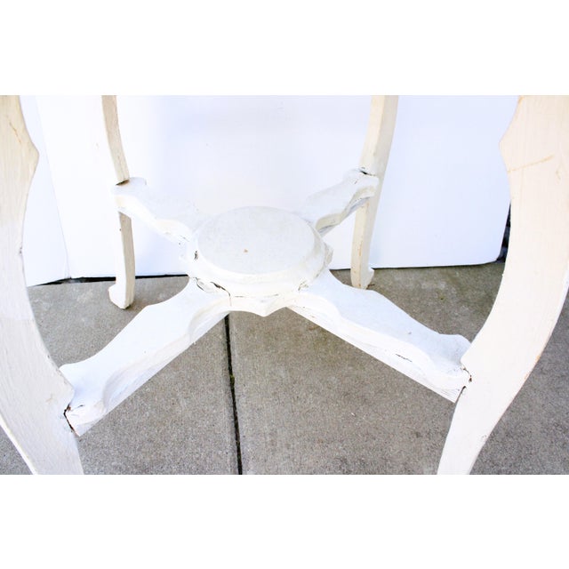 Antique French Farmhouse Stretcher Table/Distressed White For Sale - Image 4 of 5