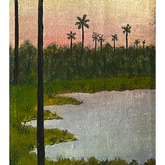 Pair of Late 19th Century Florida Landscape Oil Paintings on Canvas, Signed For Sale - Image 9 of 13
