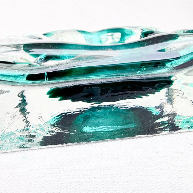 Vintage Murano Glass Ashtray in Green Glass, 1970s For Sale - Image 11 of 13