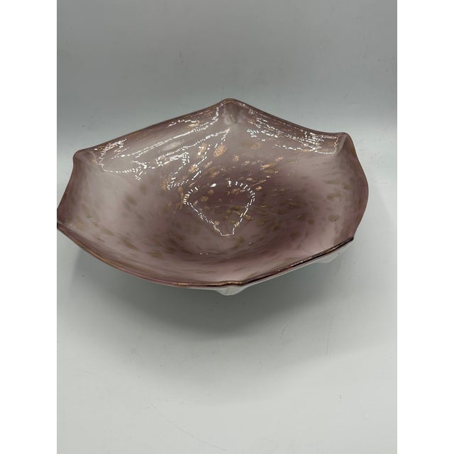 Mid-Century Murano Lavender and White Aventurine Glass Centerpiece Bowl For Sale - Image 10 of 15