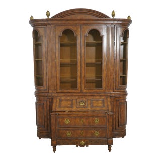 Maitland Smith Large French Style Secretary Desk Bookcase For Sale
