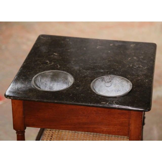 19th Century French Louis Philippe Walnut Rafraîchissoir With Marble Top For Sale - Image 9 of 13