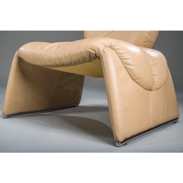 Mid-Century Modern Calipso C35 Lounge Chairs in Leather attributed to Saporiti, Italy, 1980s, Set of 2 For Sale - Image 3 of 15