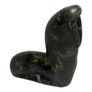 Vintage in Canada Eskimo Art Inuit Hand Carved Stone Walrus Signed & Numbered